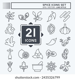 Icon Set Spice. related to Vegetable symbol. line style. simple design editable. simple illustration