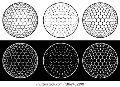 icon set, sport ball for golf on white background. Golf equipment. Isolated vector