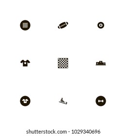 icon set Sport with bronze, shirt, pool and podium