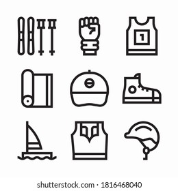 Icon Set Sport Equipment for different seasons Line
