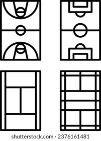 Icon set sport field vector illustration