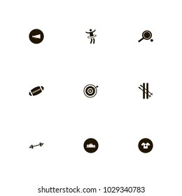 icon set Sport with ping pong, gymnast, hup and skiing