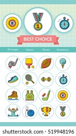 icon set sport vector