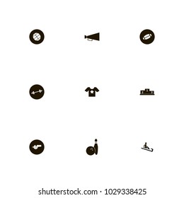 icon set Sport with winner, rugby, loud and mouthpiece