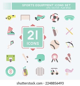 Icon Set Sports Equipment. related to Sports Equipment symbol. flat style. simple design editable. simple illustration