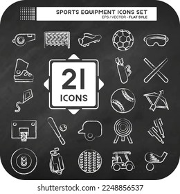 Icon Set Sports Equipment. related to Sports Equipment symbol. chalk style. simple design editable. simple illustration