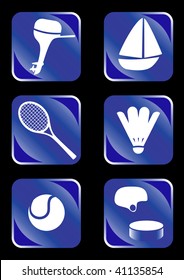 Icon set of sports equipments. vector illustration.