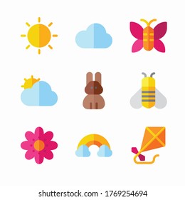 Icon Set Spring for different seasons Color