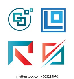 icon set square logo template