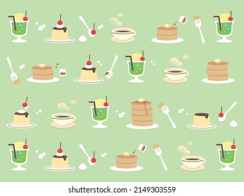 Icon set of standard menu of coffee shop. It can also be used as a background.