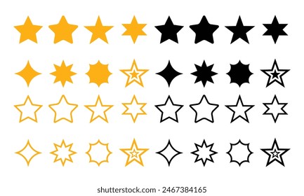 icon set of stars with different variations