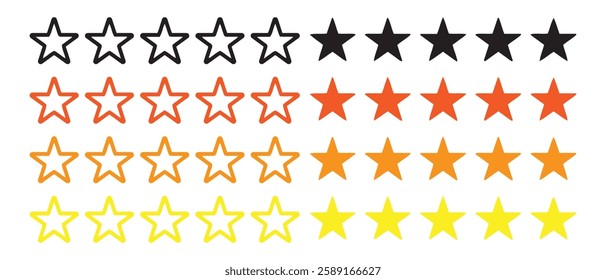 icon set of stars with different variations