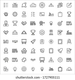 Icon set of start up. Editable vector pictograms isolated on a white background. Trendy outline symbols for mobile apps and website design. Premium pack of icons in trendy line style.