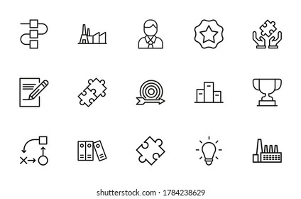 Icon set of start up. Editable vector pictograms isolated on a white background. Trendy outline symbols for mobile apps and website design. Premium pack of icons in trendy line style.