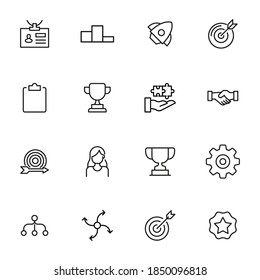 Icon set of start up. Editable vector pictograms isolated on a white background. Trendy outline symbols for mobile apps and website design. Premium pack of icons in trendy line style.