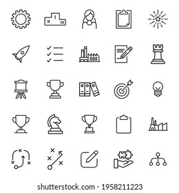 Icon set of start up. Editable vector pictograms isolated on a white background. Trendy outline symbols for mobile apps and website design. Premium pack of icons in trendy line style.