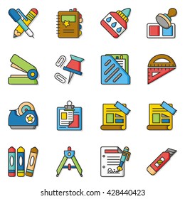 icon set stationery vector
