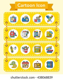 icon set stationery vector