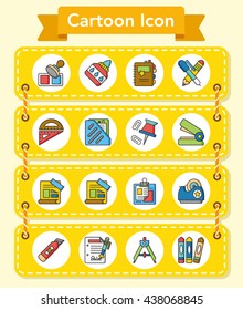 icon set stationery vector
