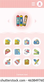 icon set stationery vector