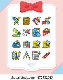 icon set stationery vector