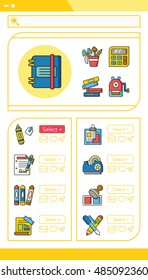 icon set stationery vector