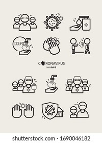 Icon set - Stop the spread of the coronavirus! Infographics, image illustration