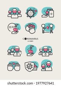 Icon set - Stop the spread of the coronavirus! Infographics, image illustration