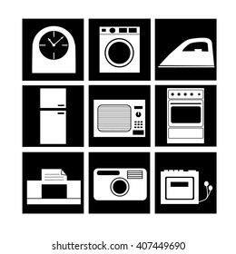 Icon set for store. Kitchen icons. Electronics icons
