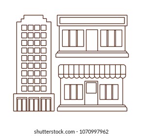 icon set of stores design