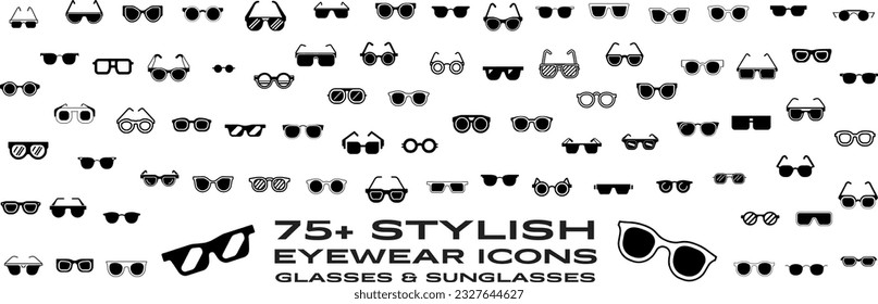 Juego de iconos de la ropa de ojos elegante y divertida