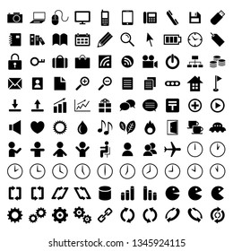 Icon set such as camera, pc, phone, clock