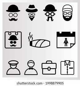 Icon set suitable for father's day