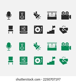 icon set suitable for music concert event, icon modern and simple vector EPS.