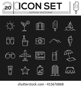 icon set summer and travel.  icon design. vector illustration