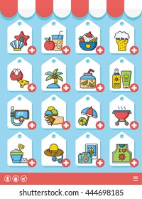 icon set summer vector