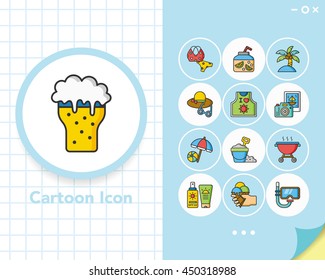 icon set summer vector