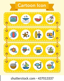 icon set summer vetor