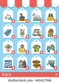 icon set summer vetor