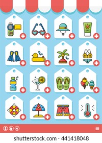 icon set summer vetor