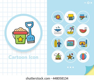 icon set summer vetor