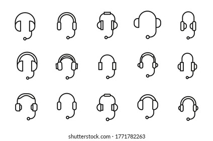Icon set of support. Editable vector pictograms isolated on a white background. Trendy outline symbols for mobile apps and website design. Premium pack of icons in trendy line style.