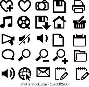 icon set, symbol, vector, mail, zoom 