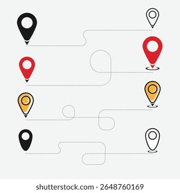 Conjunto de iconos, símbolo que hemos movido anuncio Imagen de diseño de colección aislada sobre fondo blanco, ilustración de línea discontinua