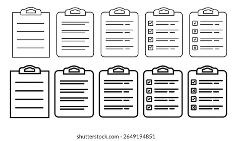 Ícone Definir tablet com clipe de papel. Símbolo para rastreador de verificação ou tarefa. O conselho tático do treinador. Registro ou termos de referência Ilustração do vetor