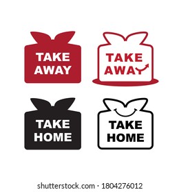 Icon set -  take away and take home.