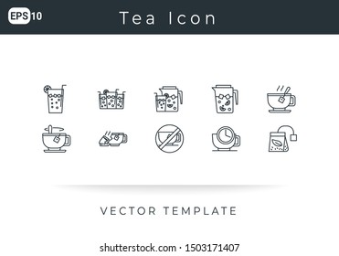 Icon Set Tea For Website, Infographic Element. Vector Illustration