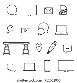 icon set technology illustration on white