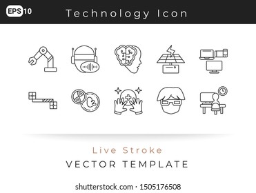 Icon Set Technology, Robot, Creative For Website, Infographic Element. Vector Illustration