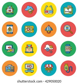 icon set technology vector